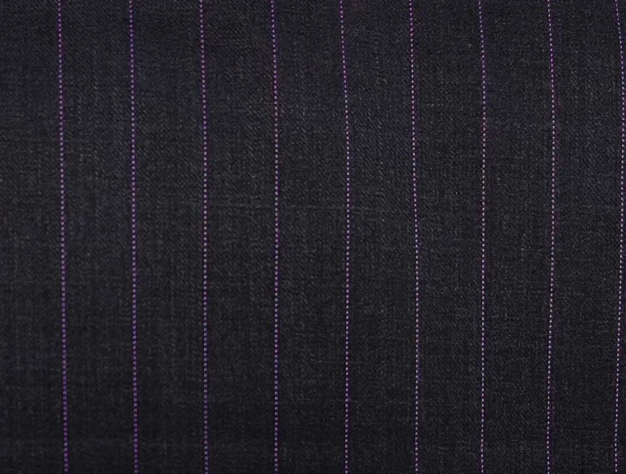 Caesar Romeo 22252-110 DK GREY W/ PURPLE STRIPE fabric swatch
