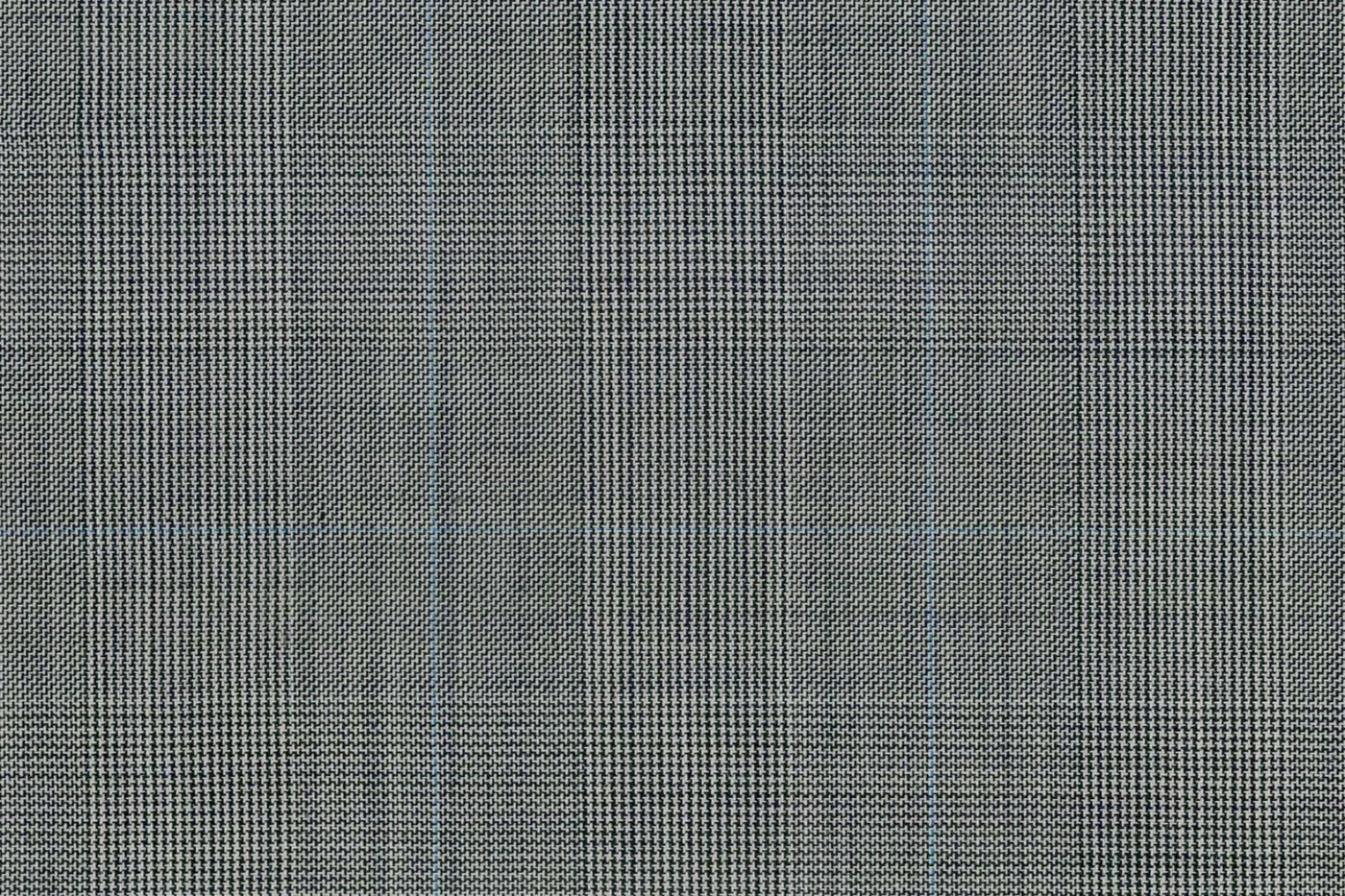 Caesar Romeo 22679-110 GREY W/BLUE CHECK fabric swatch