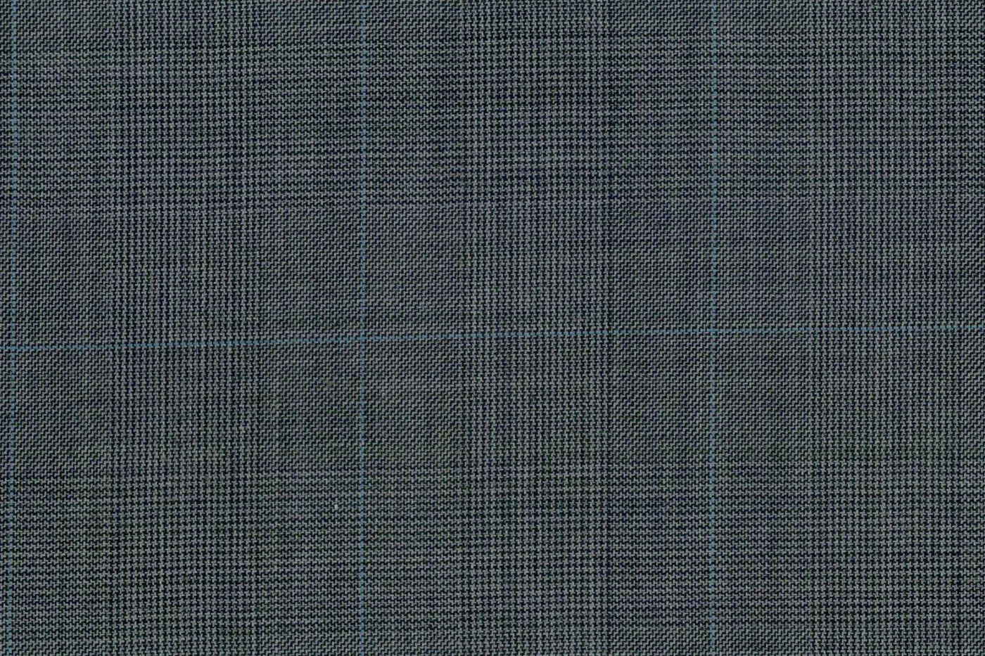 Caesar Romeo 22681-110 GREY W/BLUE CHECK fabric swatch