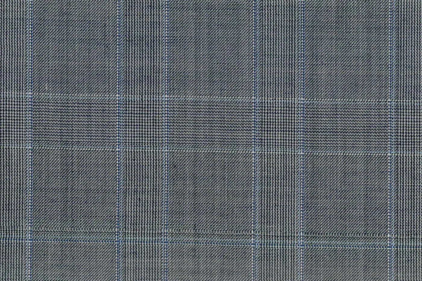 Caesar Romeo 27657-110 LT.GREY W/BLUE CHK fabric swatch