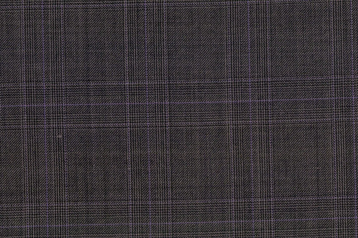 Caesar Romeo 27661-110 GREY W/PURPLE CHK fabric swatch