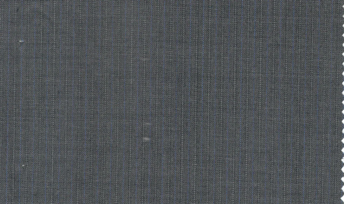 Caesar Romeo 29617-110 Grey w/ Blue Double Stripe fabric swatch
