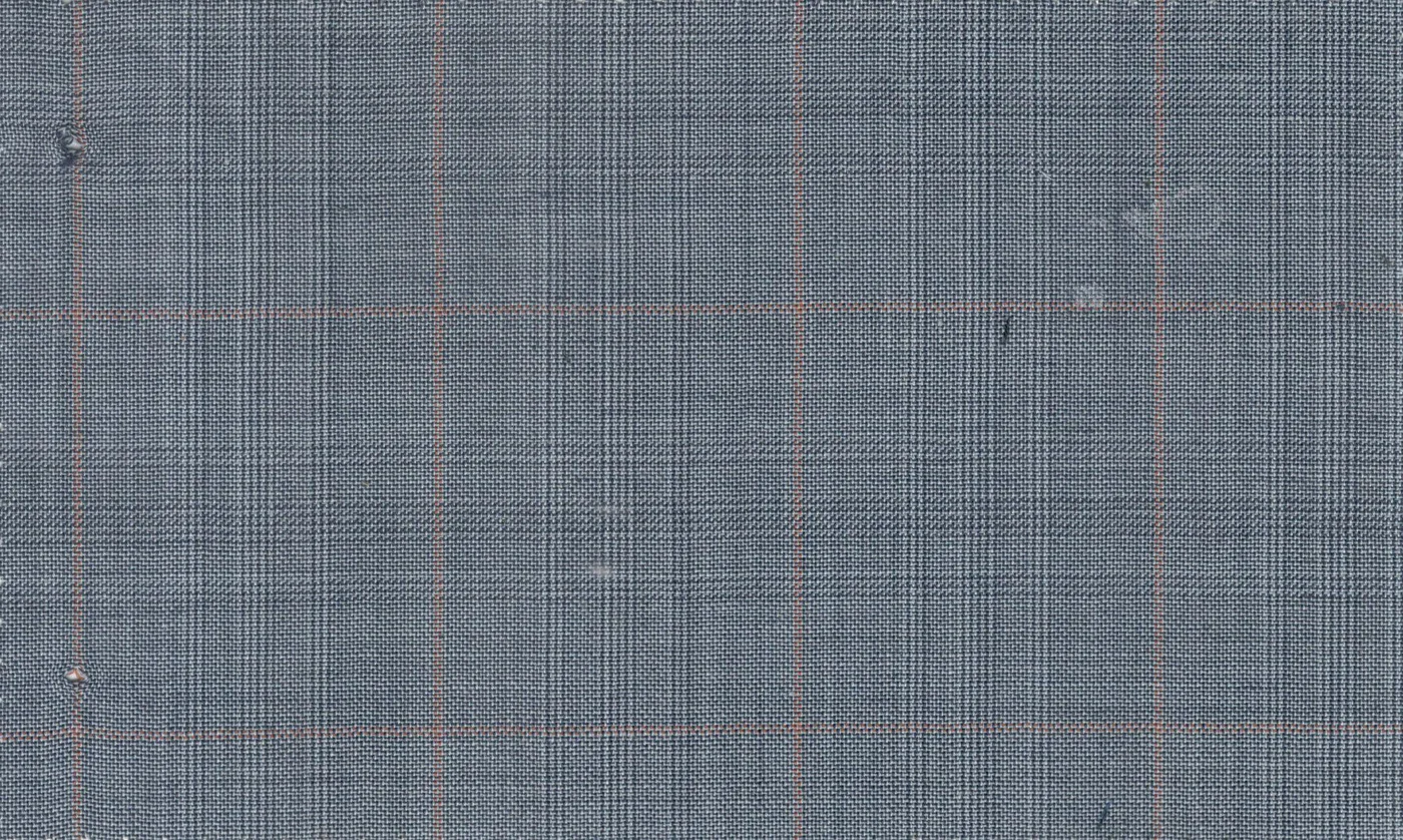 Caesar Romeo 29633-110 Lt. Blue w/ Coral Check fabric swatch