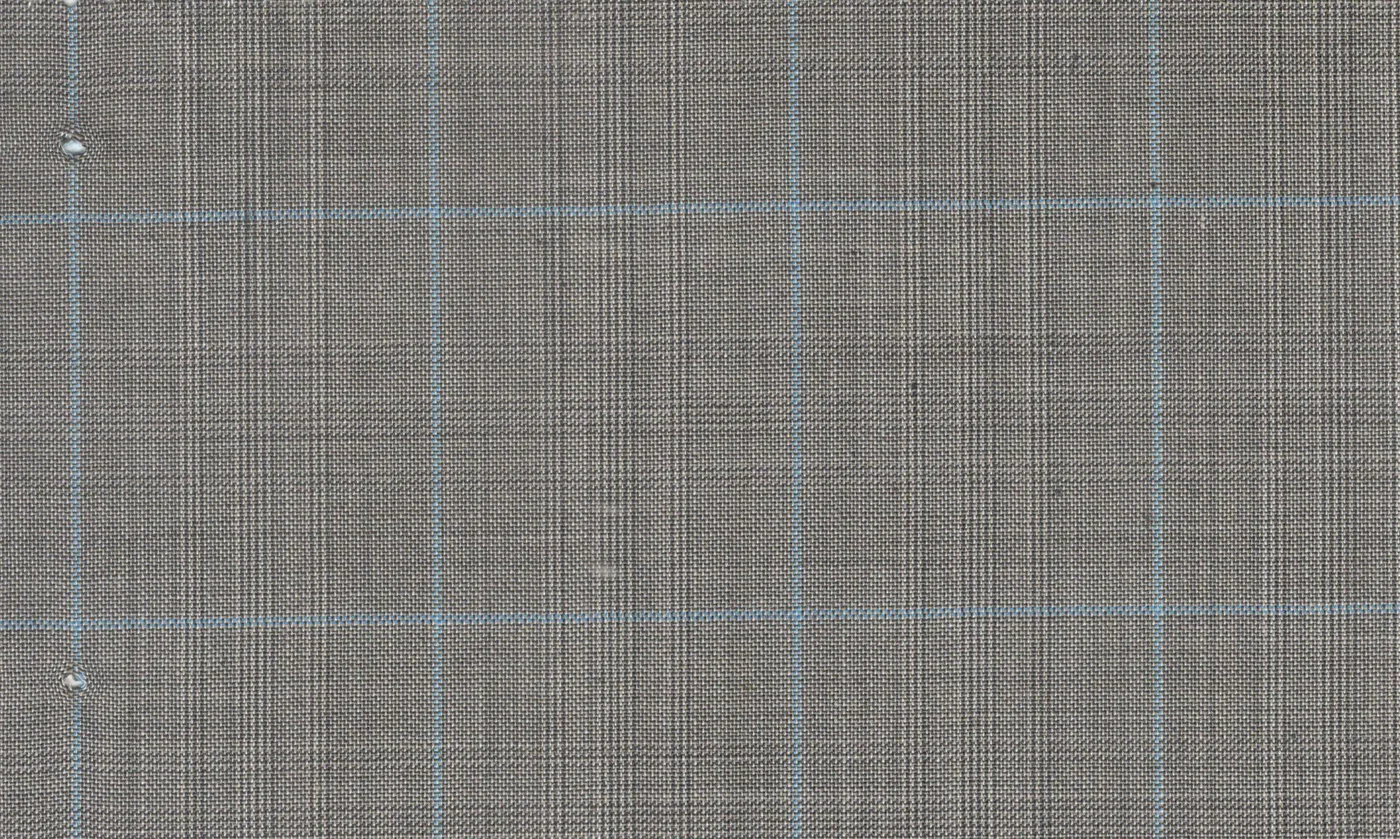 Caesar Romeo 29635-110 Tan w/ Blue Check fabric swatch
