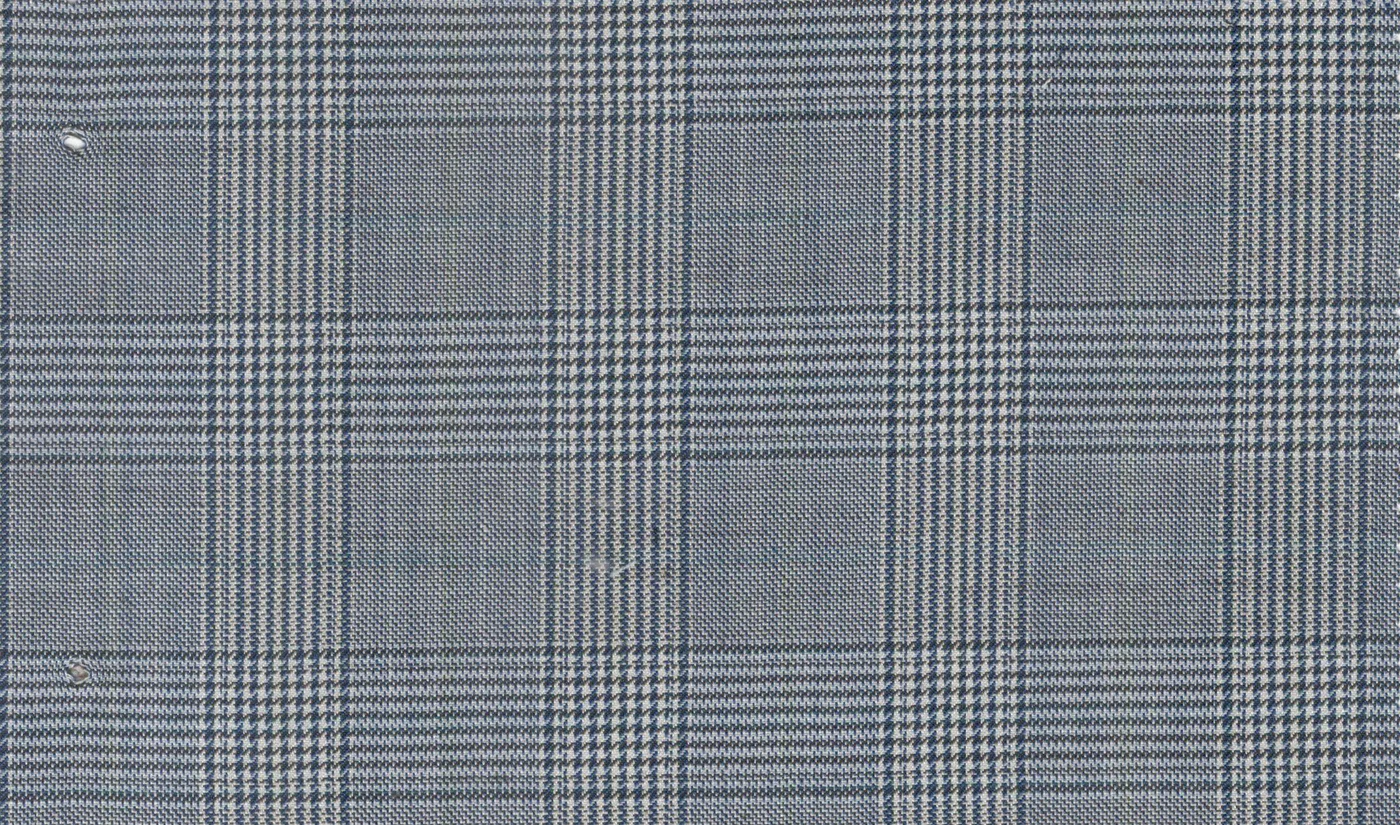 Caesar Romeo 29637-110 Grey Blue Check fabric swatch