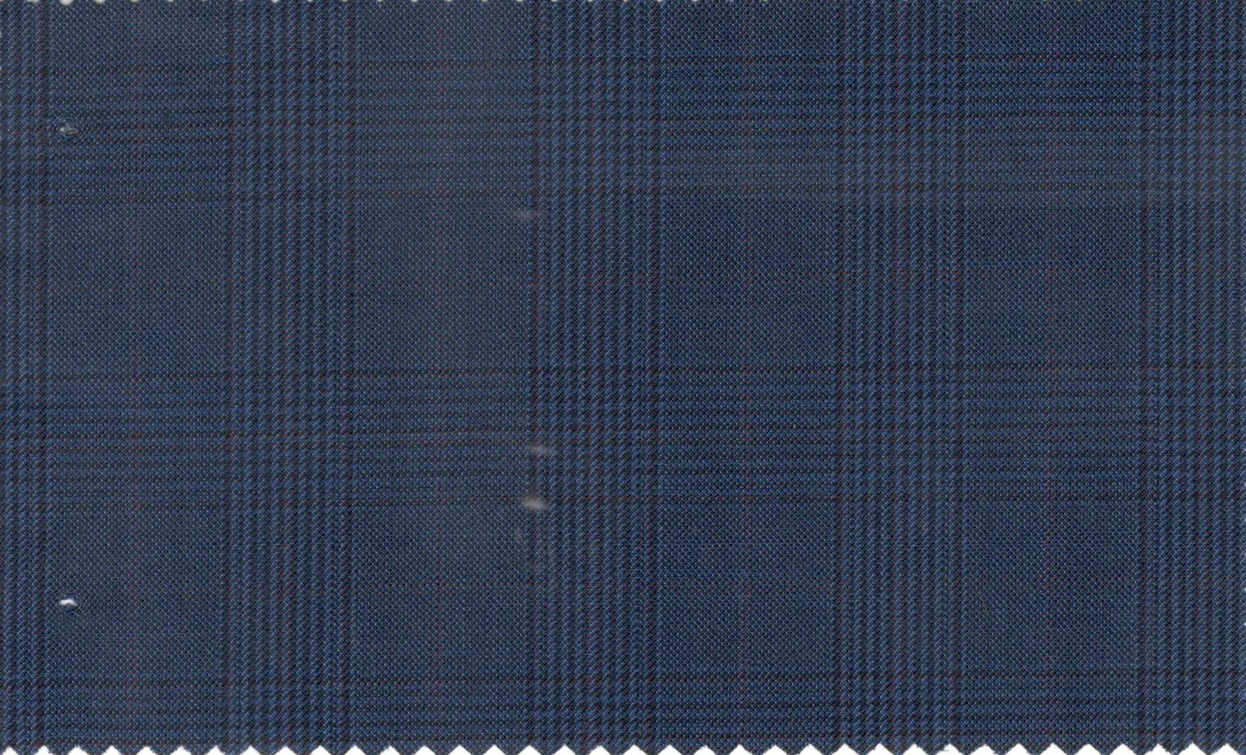 Caesar Romeo 29638-110 Blue w/ Red Check fabric swatch