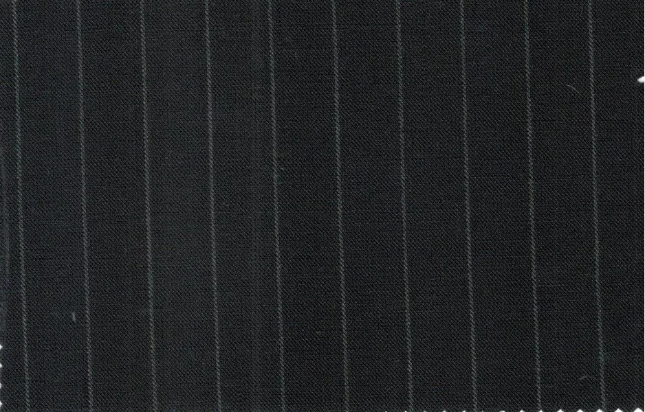 Caesar Romeo 30219-110 Black Chalkstripe fabric swatch
