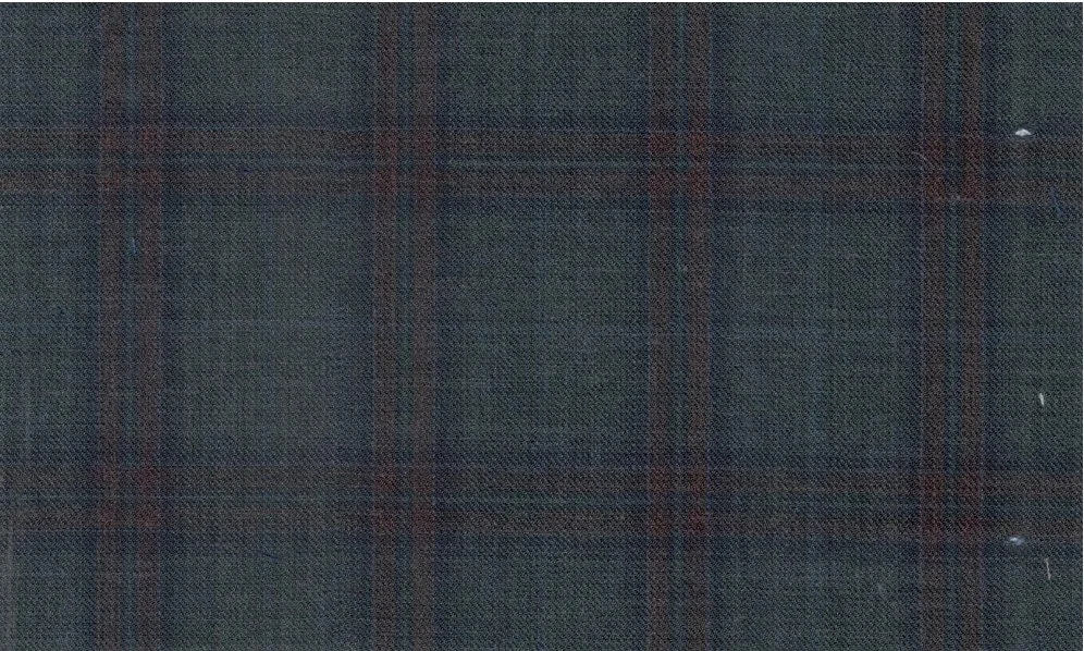 Caesar Romeo 30221-110 Dark Olive w/ Rust Windowpane fabric swatch