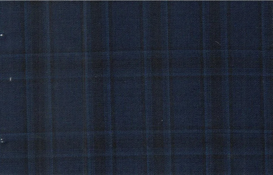 Caesar Romeo 30227-110 Navy Blue w/ Blue Windowpane fabric swatch