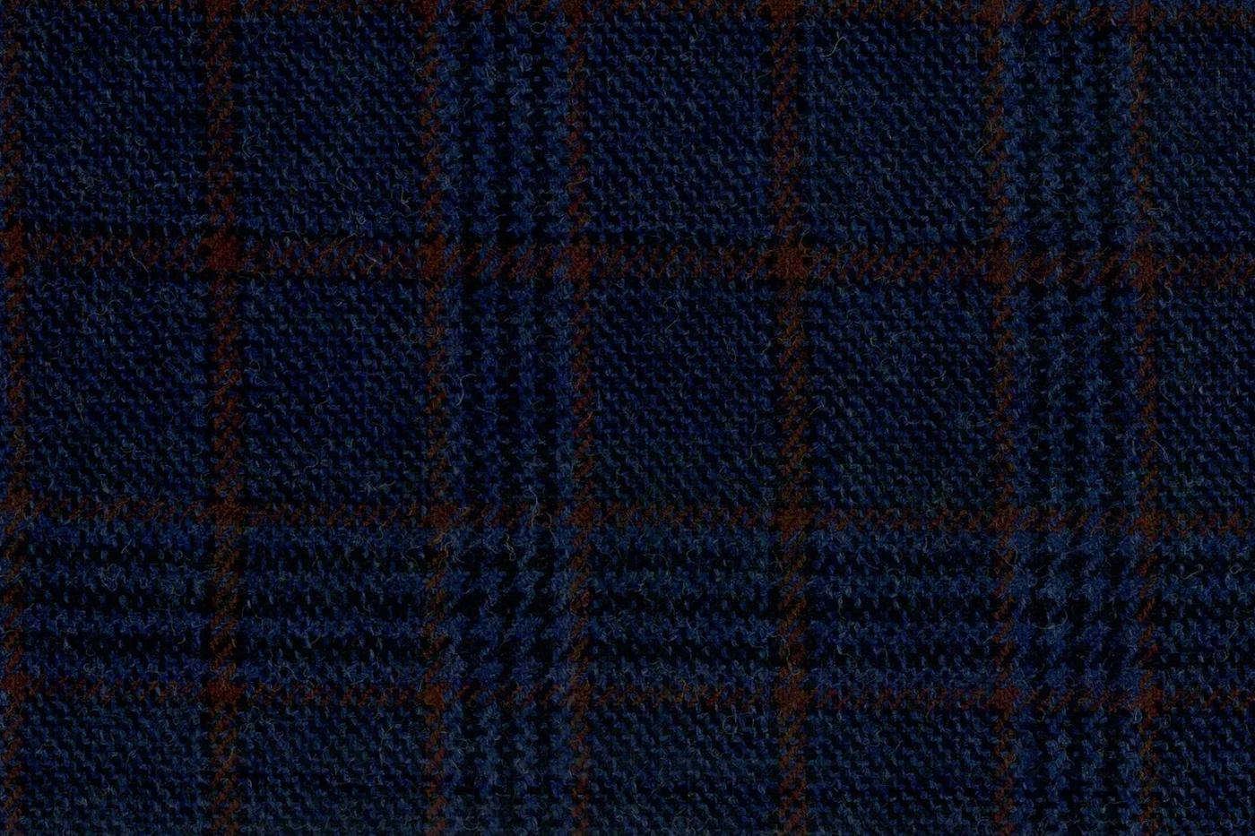 Devonshire Tweeds 28490-200 BLUISH W/COPPER CHECK fabric swatch