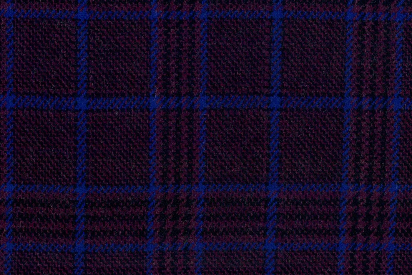 Devonshire Tweeds 28491-200 MAROON W/BLUE CHECK fabric swatch