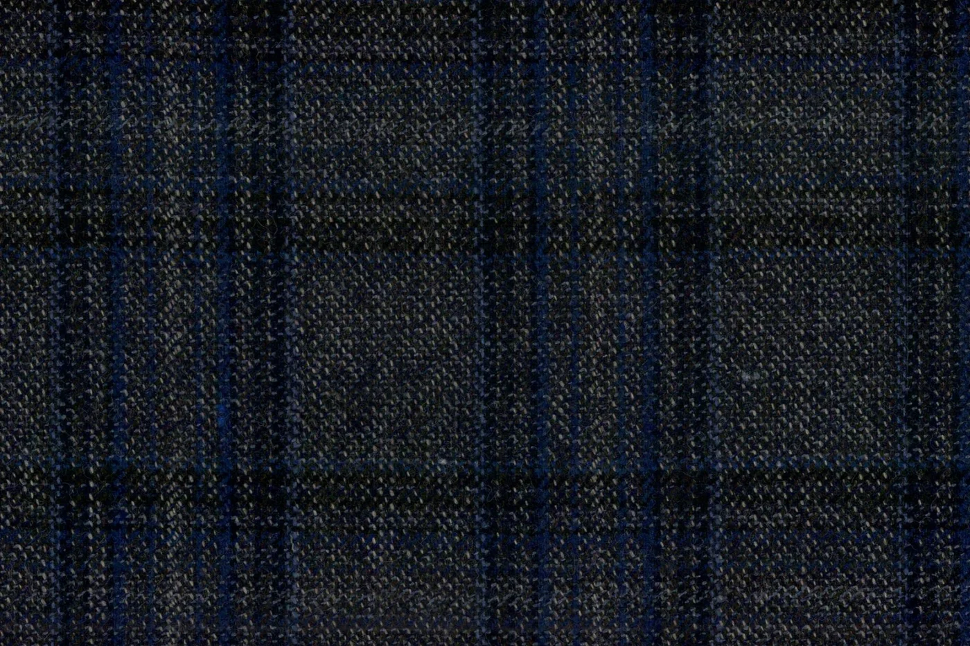 Devonshire Tweeds 28546-195 GREY W/BLUE CHECK fabric swatch