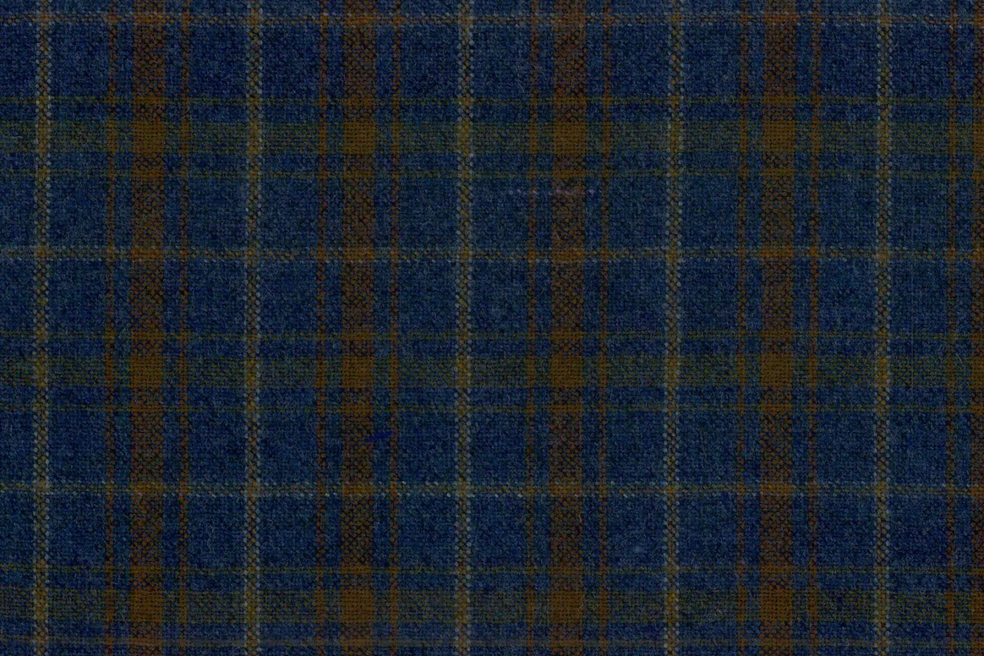 Devonshire Tweeds 28551-195 BLUE W/ORANGE WP fabric swatch