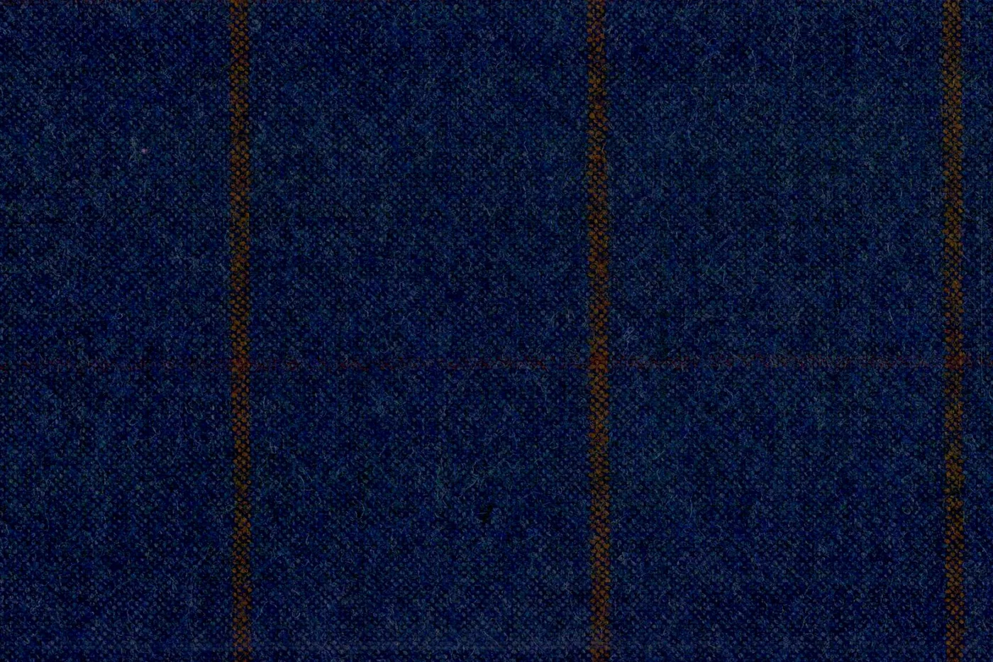 Devonshire Tweeds 28555-195 BLUE W/ORANGE WP fabric swatch