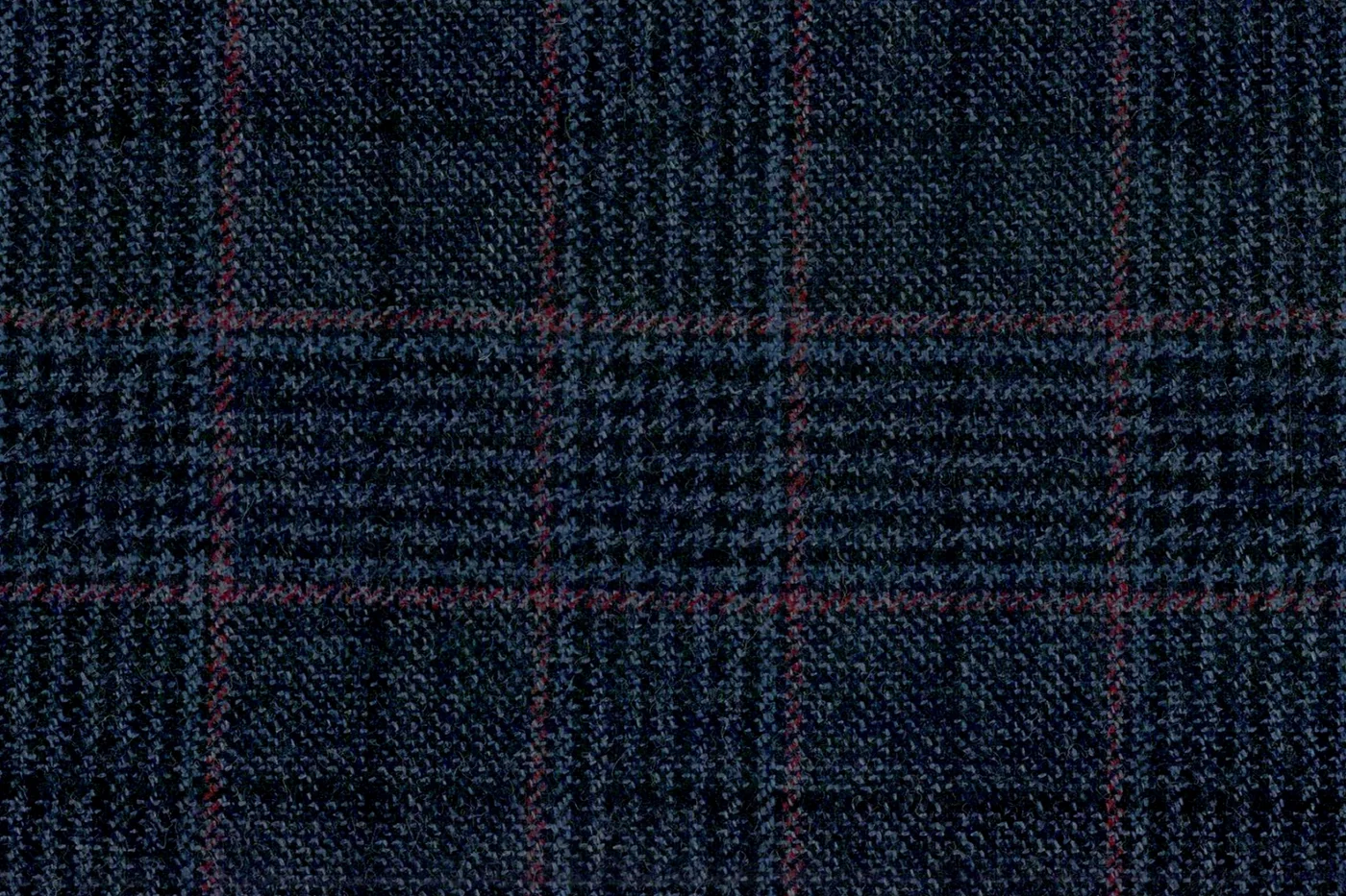 Devonshire Tweeds 28559-195 MISTY BLUE W/BERRY CHK fabric swatch