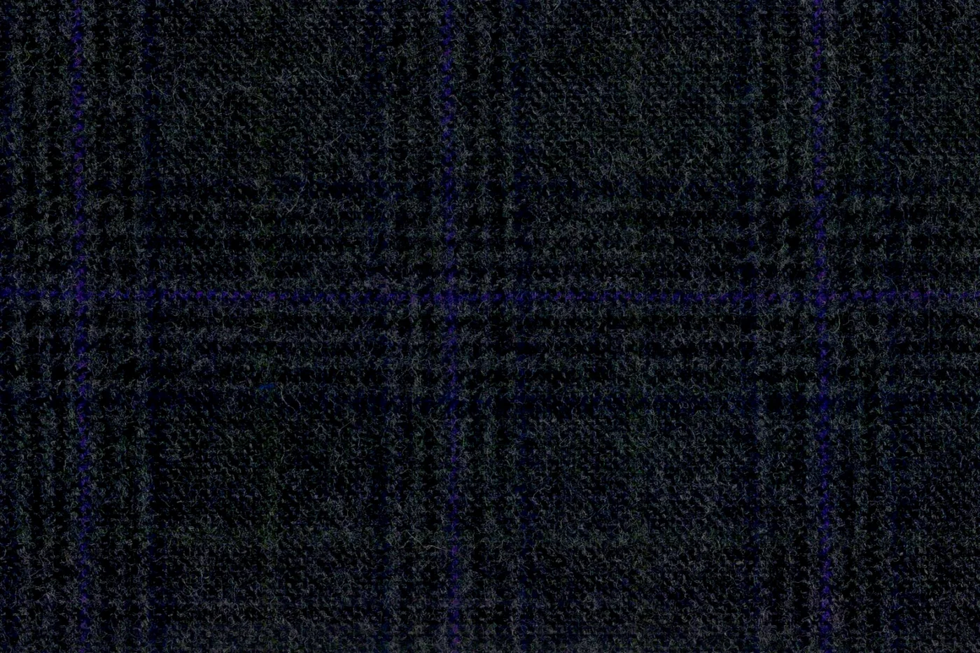 Devonshire Tweeds 28561-195 DK GREY W/PURPLE CHK fabric swatch