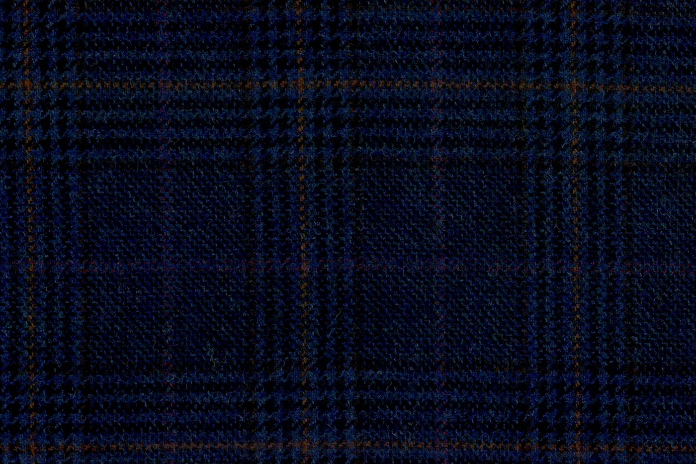 Devonshire Tweeds 28562-195 DK. BLUE W/APRICOT CHK fabric swatch