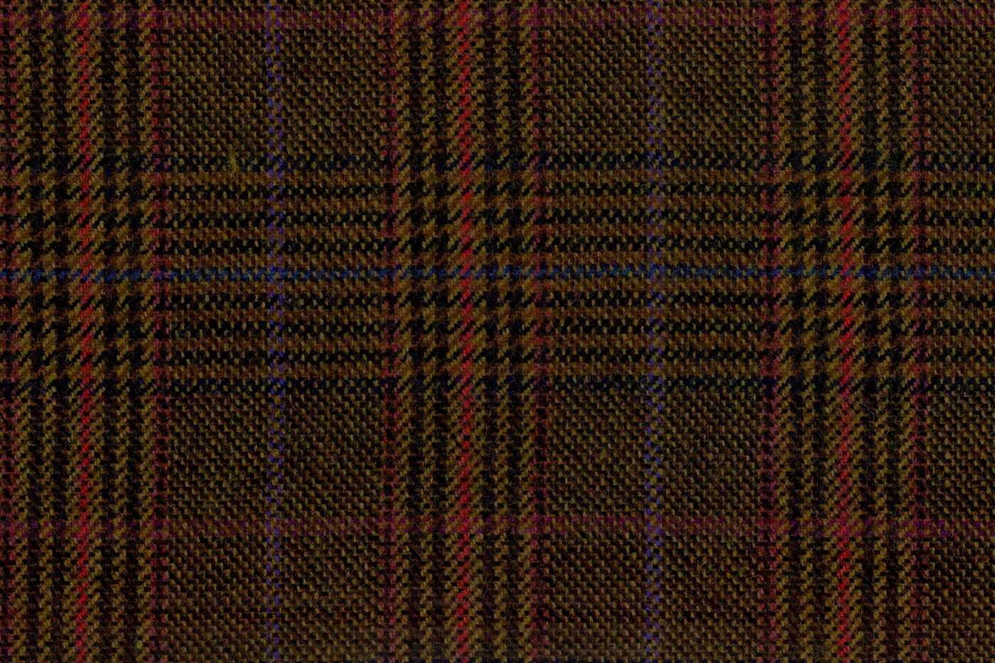 Devonshire Tweeds 28564-195 BROWN FANCY CHECK fabric swatch