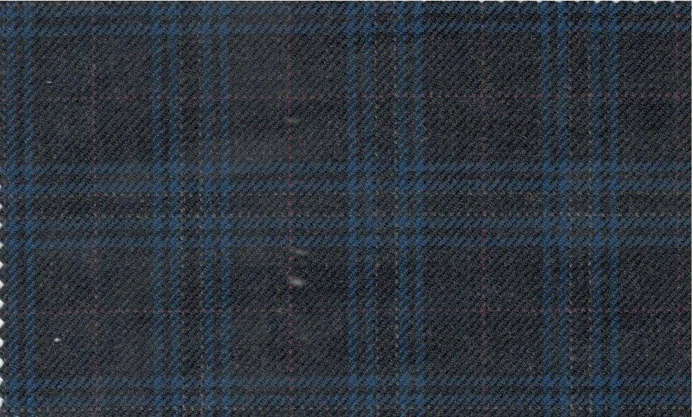 Devonshire Tweeds 29294-195 Grey Fancy Check fabric swatch