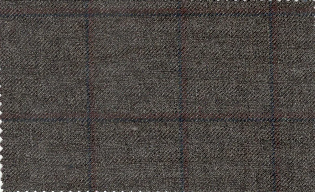 Devonshire Tweeds 29298-195 Brown Windowpane fabric swatch
