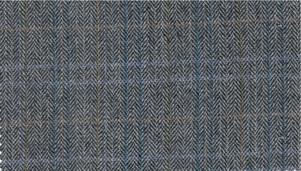 Devonshire Tweeds 29873-220 Grey Multi Windowpane fabric swatch