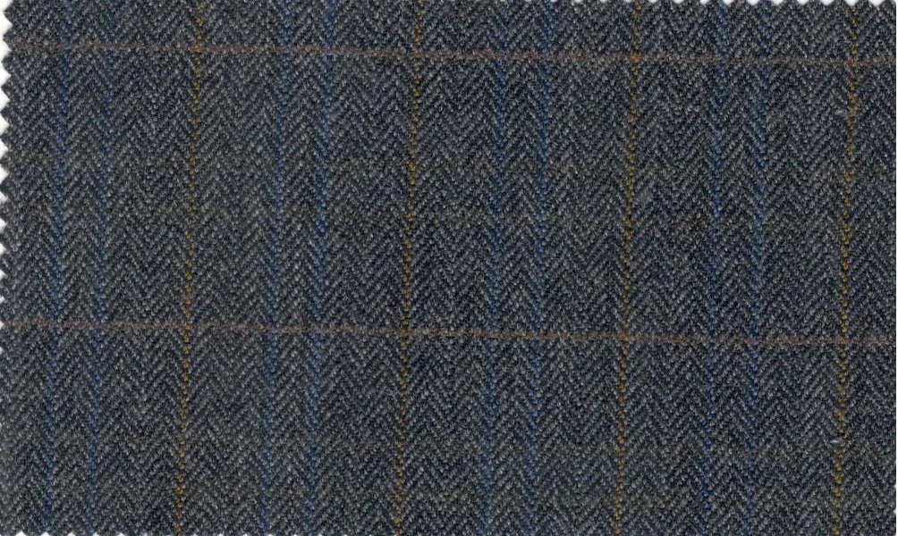 Devonshire Tweeds 29874-220 Medium Grey Windowpane fabric swatch