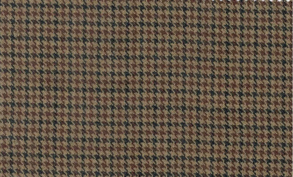 Devonshire Tweeds 30022-195 Brown Houndstooth fabric swatch
