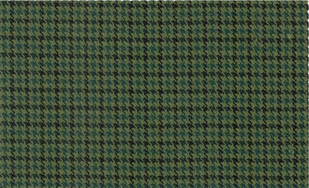 Devonshire Tweeds 30023-195 Green Houndstooth fabric swatch