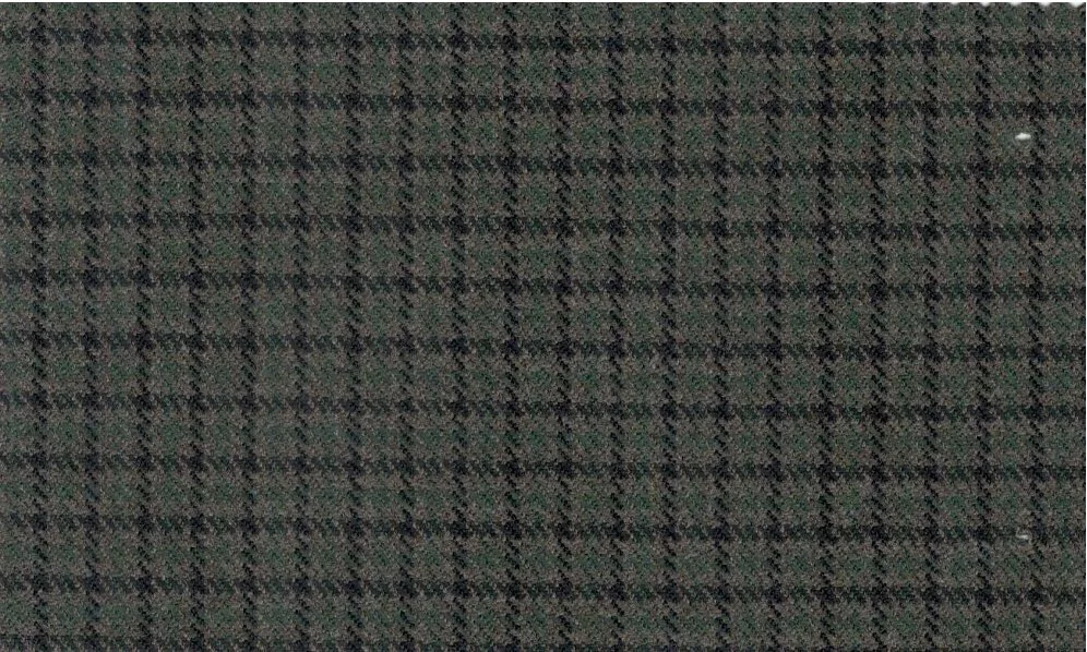 Devonshire Tweeds 30030-195 Olive Houndstooth fabric swatch