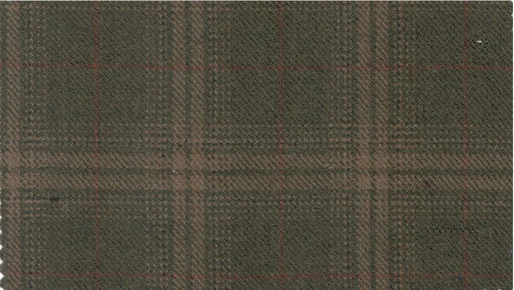 Devonshire Tweeds 30042-195 Brown Check fabric swatch