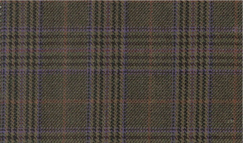 Devonshire Tweeds 30043-195 Brown Fancy Check fabric swatch