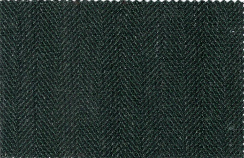 Devonshire Tweeds 30048-210 Dark Green Herringbone Slub fabric swatch