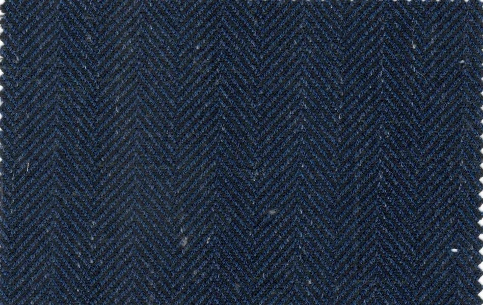 Devonshire Tweeds 30053-210 Dark Blue Herringbone Slub fabric swatch