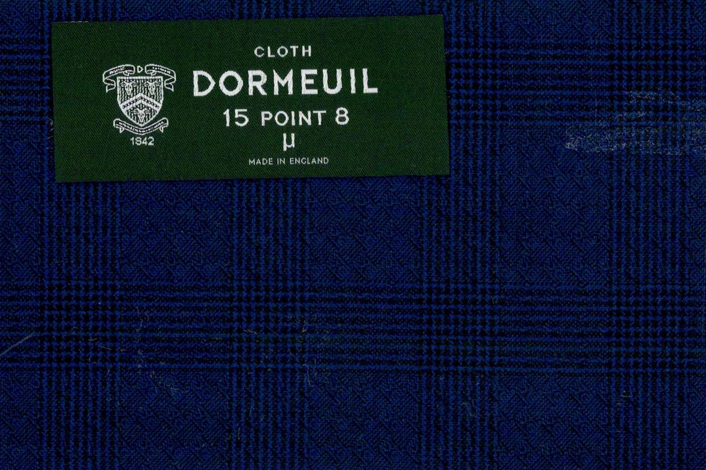 Dormeuil 15.8 Super 150's 27809-880 FANCY BLUE CHECK fabric swatch