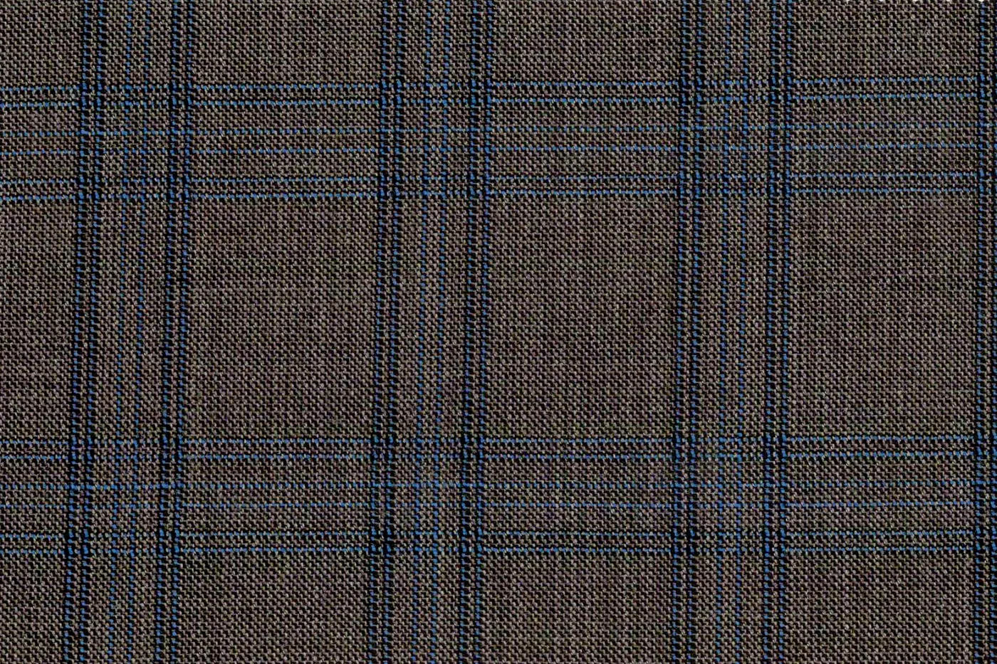 Dormeuil Amadeus 26802-625 BROWN W/BLUE WP fabric swatch