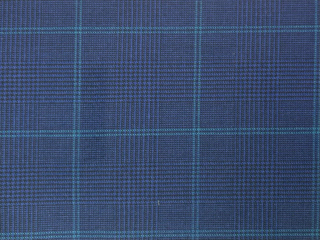 Dormeuil Amadeus 29076-625 BLUE W/ TEAL CHECK fabric swatch