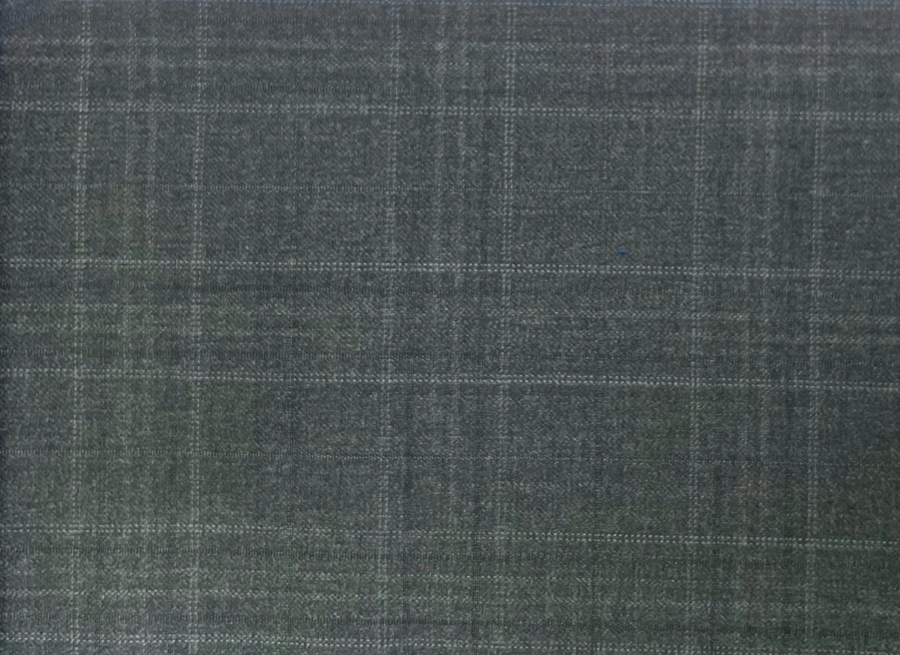 Dormeuil Amadeus 29077-625 DK GREY WINDOWPANE fabric swatch