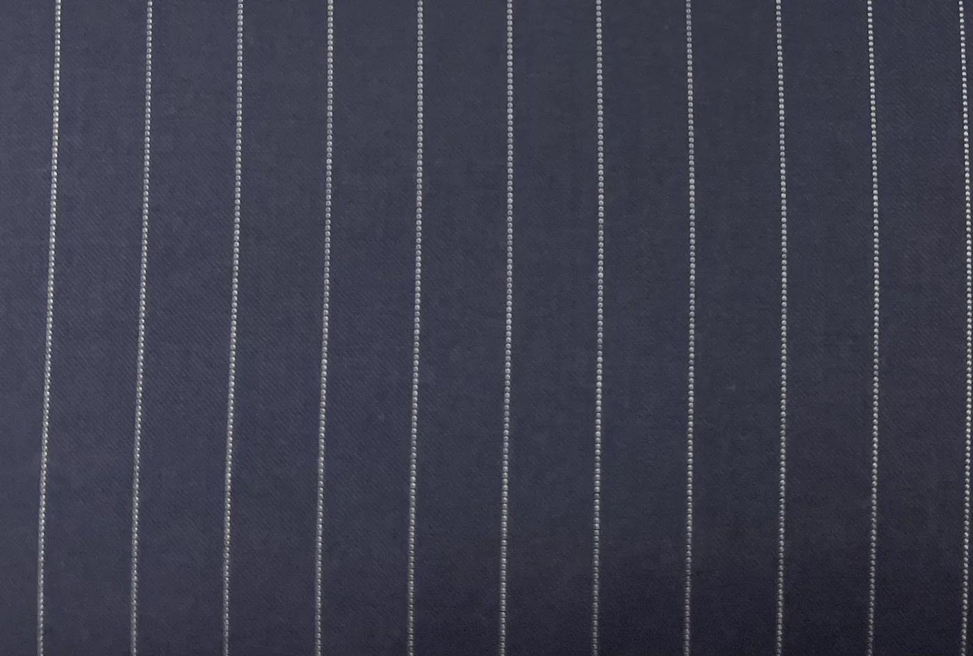 Dormeuil Amadeus 29092-625 DK NAVY BEADED STRIPE fabric swatch