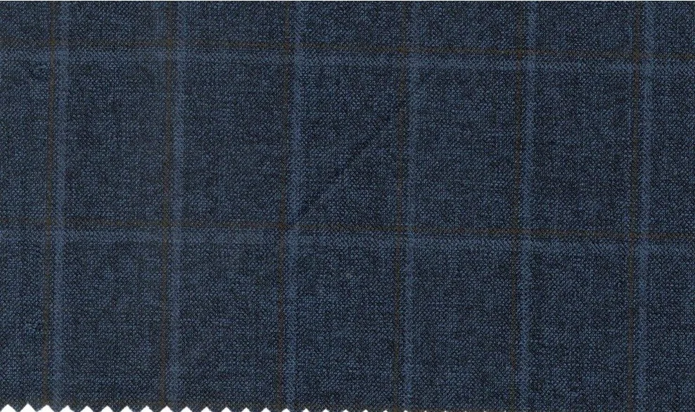 Dormeuil Amadeus 29807-625 Misty Blue Windowpane fabric swatch