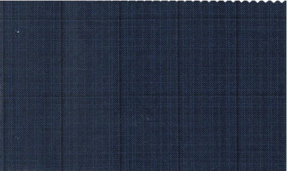 Dormeuil Amadeus 29809-625 Medium Blue Windowpane fabric swatch