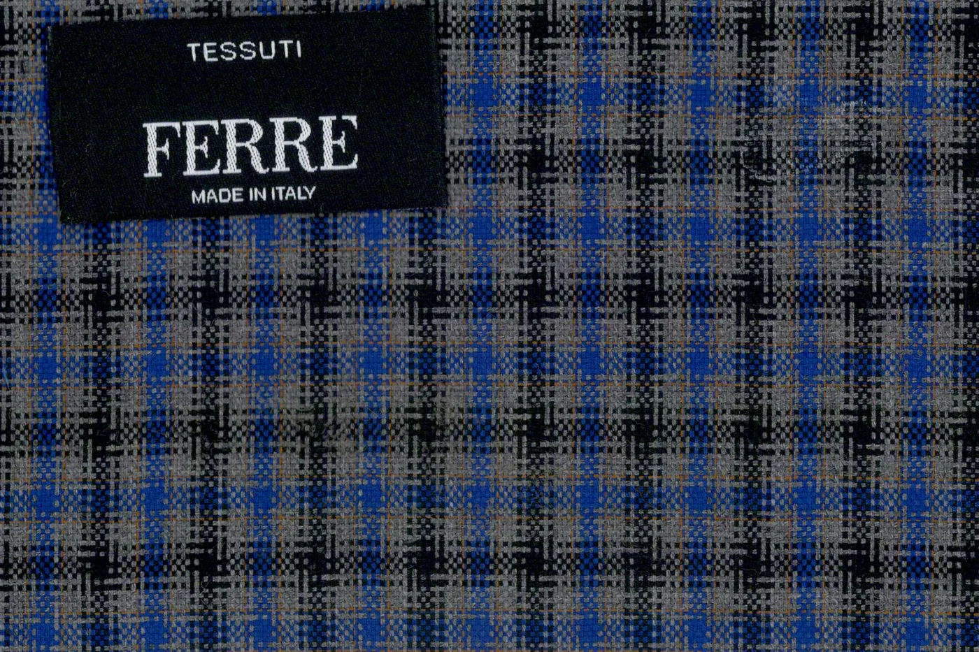 Ferre 28206-250 GREY W/BLUE CHECK fabric swatch