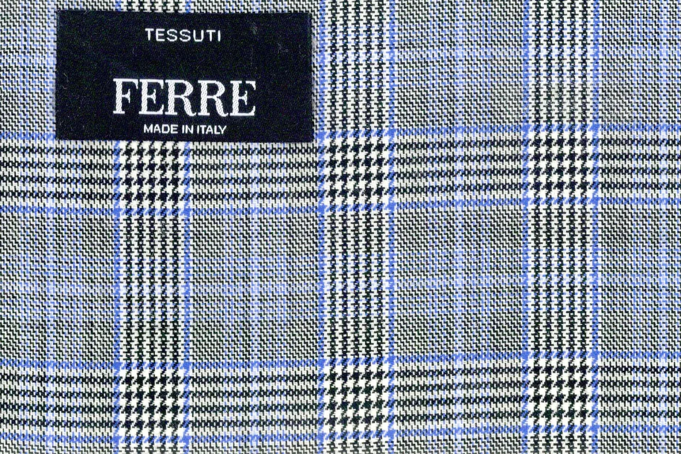 Ferre 28222-250 GREY W/BLUE CHK fabric swatch