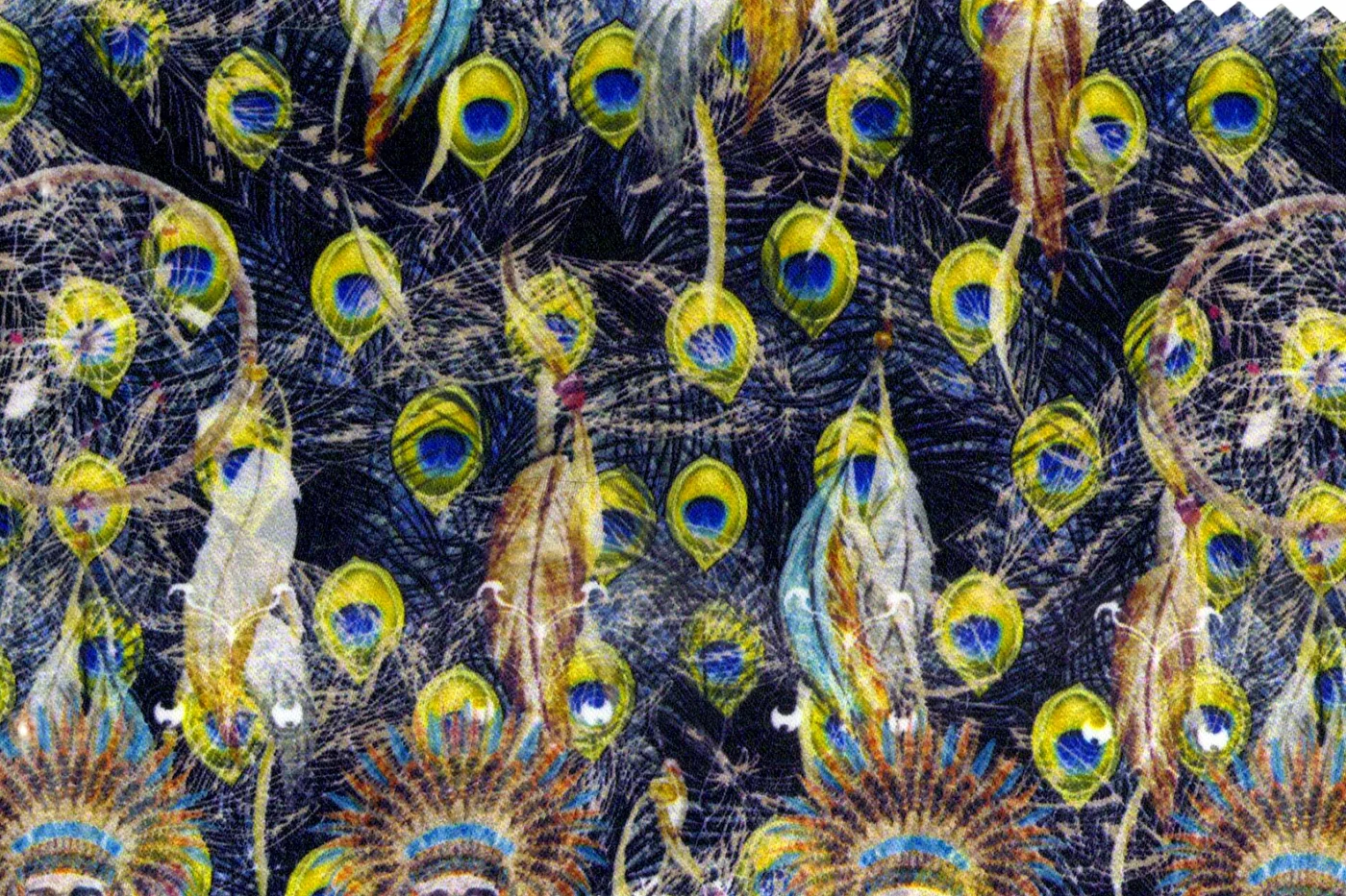 Flash Lining 27991-65 PEACOCK FEATHERS fabric swatch