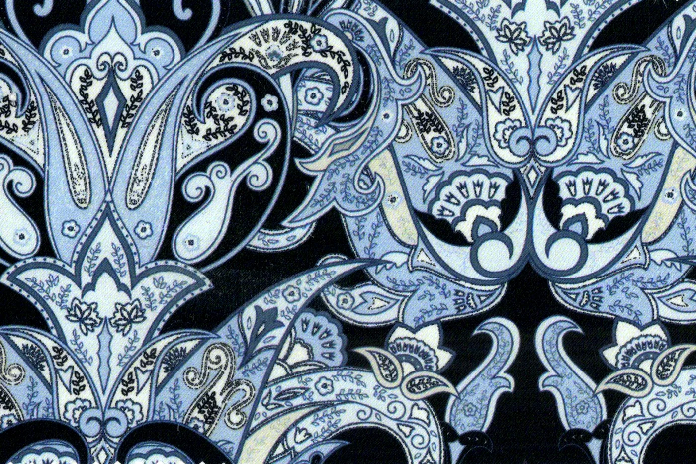 Flash Lining 27993-65 BLUE/BLACK PASLEY fabric swatch