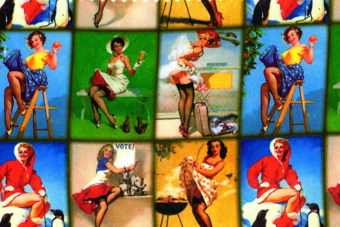 Flash Lining 28006-65 PIN UP GIRLS fabric swatch