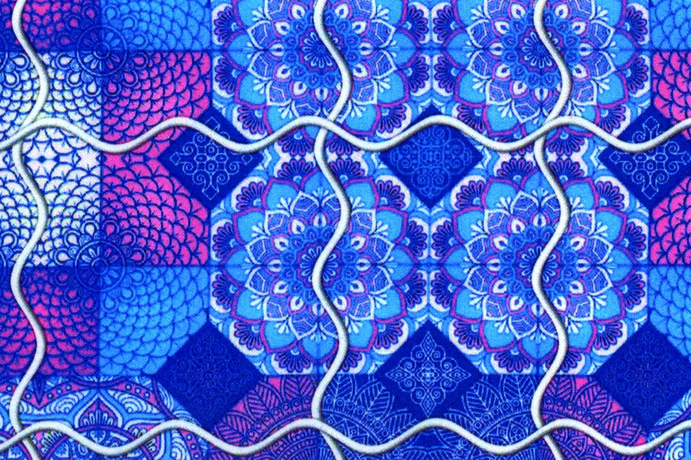 Flash Lining 28499-65 BLUE MOSIAC fabric swatch