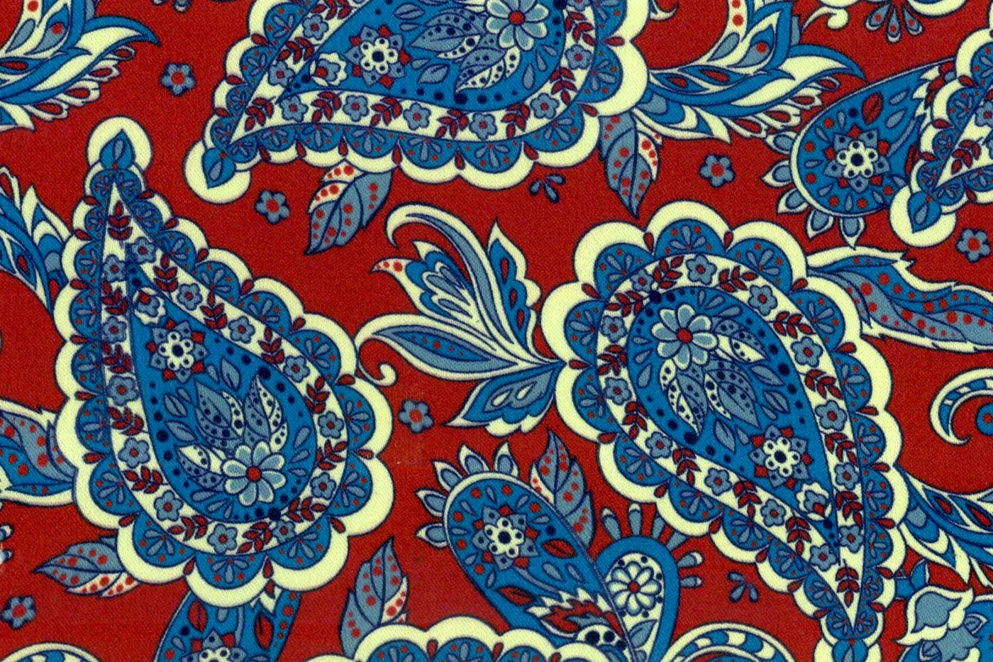 Flash Lining 28703-65 RED W/BLUE PAISLEY fabric swatch