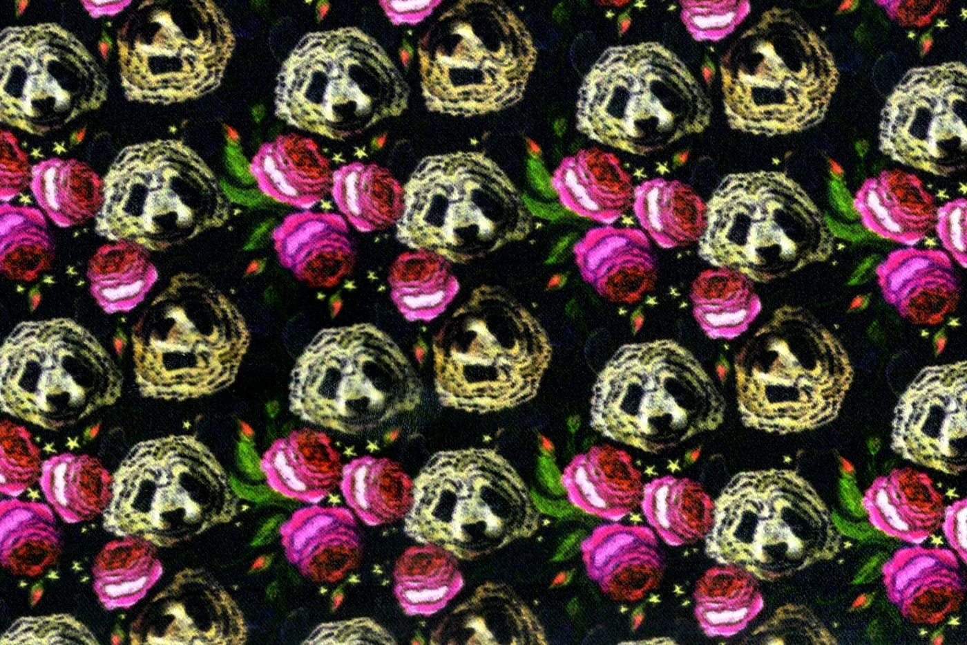 Flash Lining 28710-65 SKULL N ROSES fabric swatch
