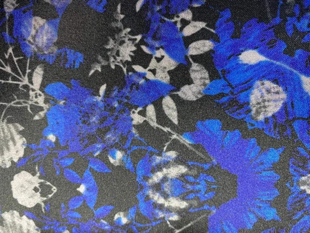 Flash Lining 28800-65 BLUE BLACK FLORAL fabric swatch