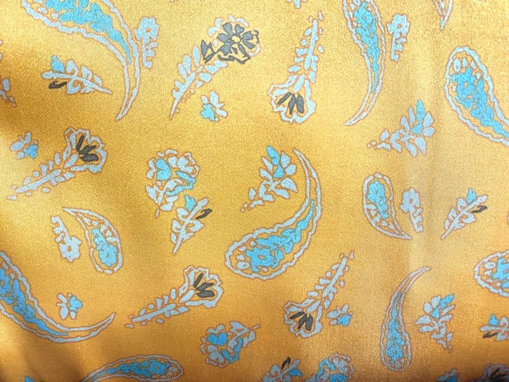 Flash Lining 28804-65 MUSTARD W/ GREY PAISLEY fabric swatch